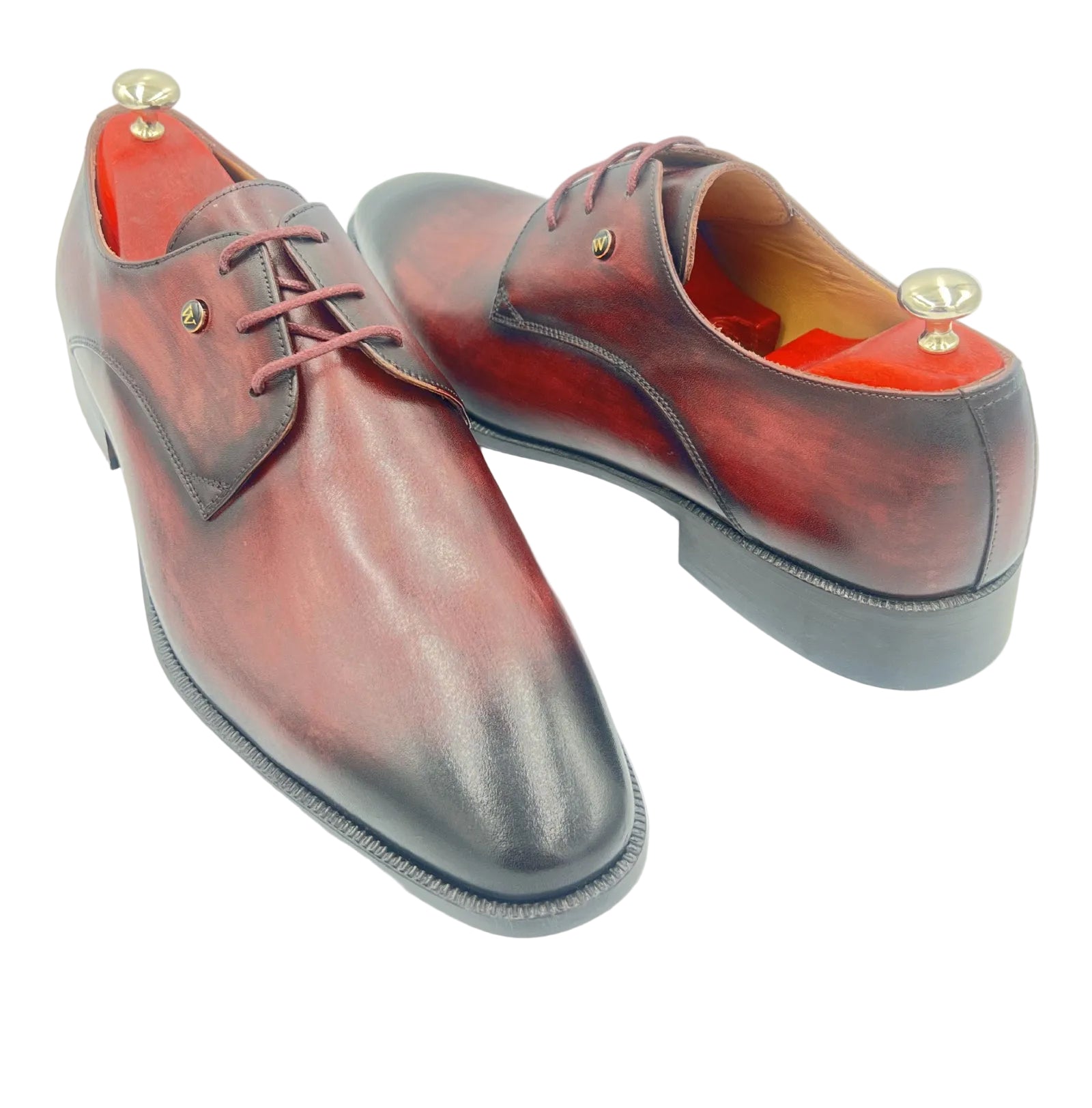 Oscar William Patina Derby – Burgundy / Black | Leather Sole