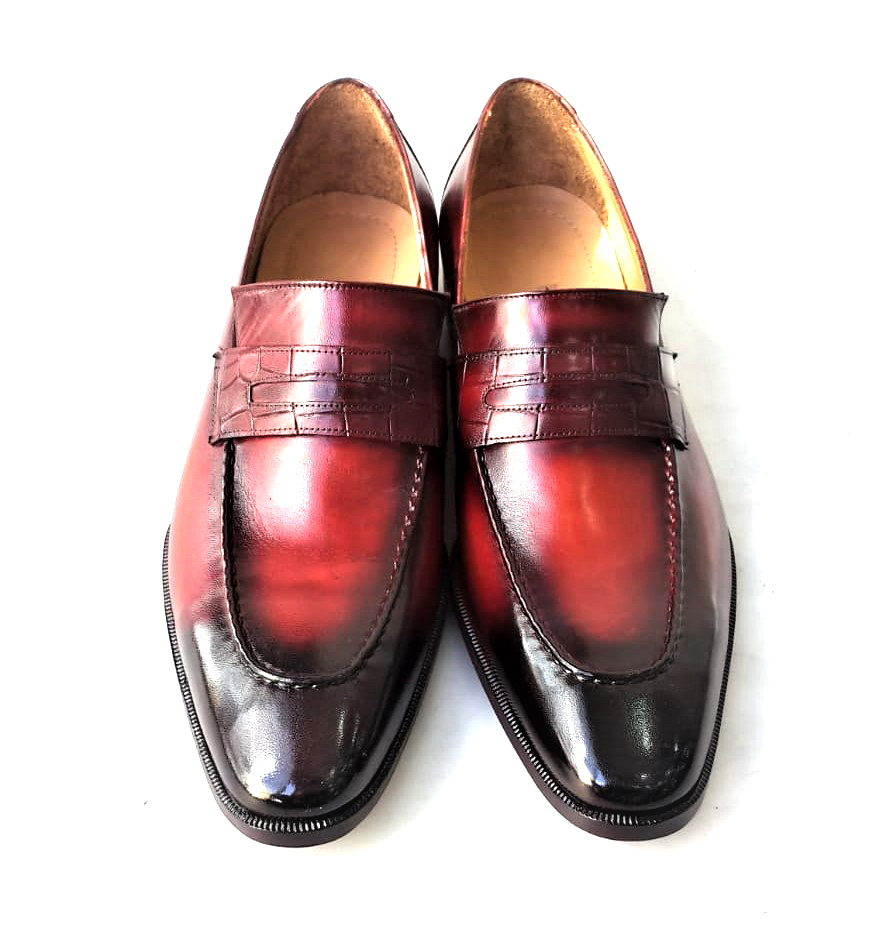 New Handcrafted  Penny Loafers ( Carter ) Bordo / Brown