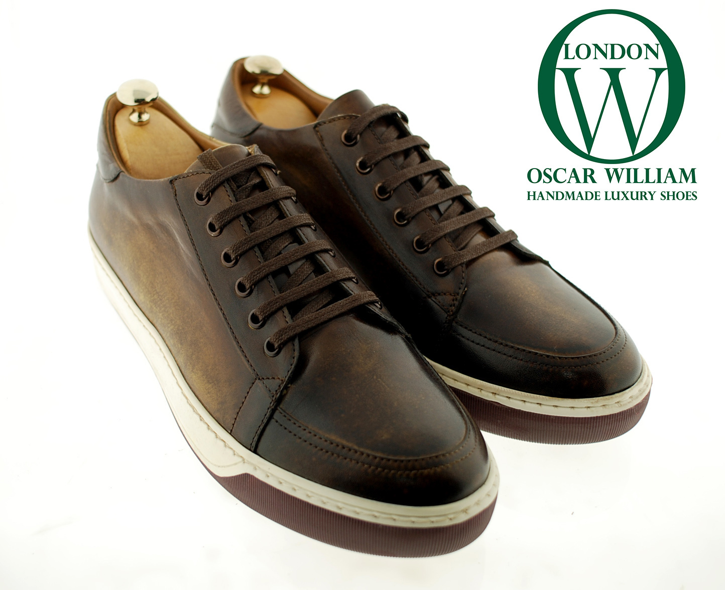 âˆš Luxury Classic Sneakers (Frank)Brown Patina