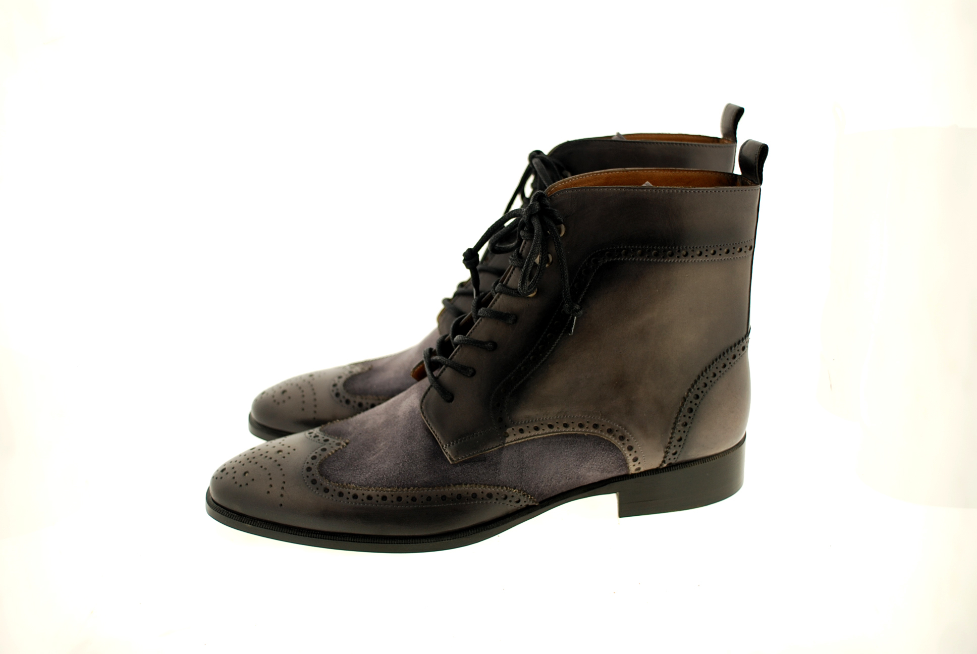 Handmade Classic Boots (Roman) With Sued Combination